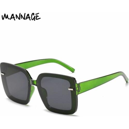 Fashion Sunglasses Women Large Square Frame Sun Glasses Green Colors Eyewear Ladies Summer Fashion