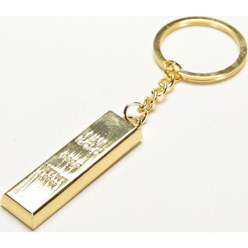 Fashion Metal Faux Ingot Bullion Keychain Key Chain Keyring Keyfob Women Handbag Charms Pendant Metal Key Rings Accessory
