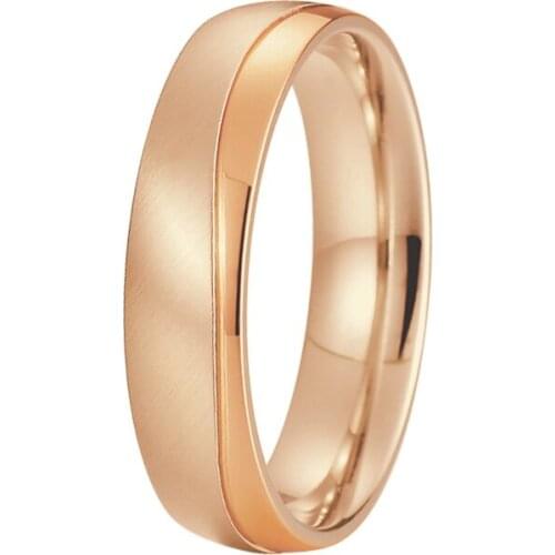Rose Gold color Mens Ring titanium stainless steel wedding ring Anniversary luxury jewelry free shiping