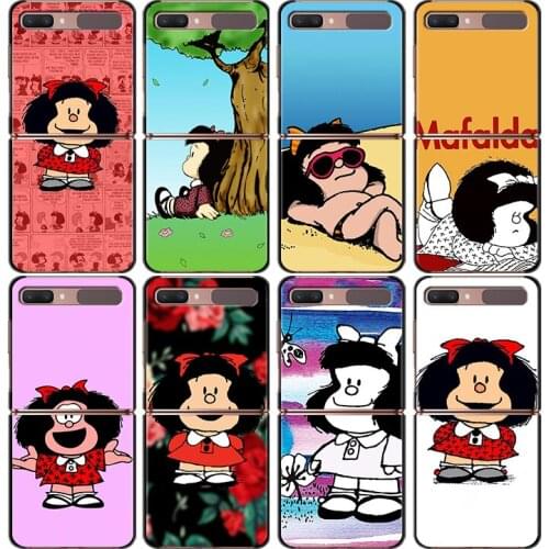 New Mobile Shell Animated cute Mafalda Shockproof Hard Cover For Samsung Galaxy Z Flip 3 5G Black Fundas Phone Case