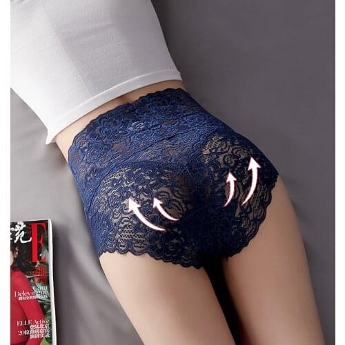 New High Waist Sexy Lace Underwear Comfortable Edition Seamless Belly Contraction L Cotton Crotch Women 's Triangle Underwear