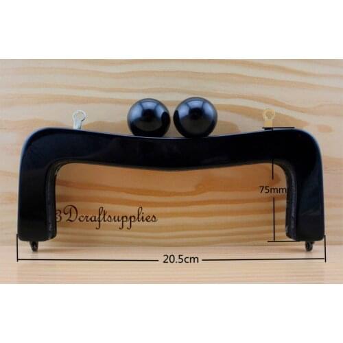 Frames glue on bag purse frames clasp resin 8 inch x 3 inch black M117
