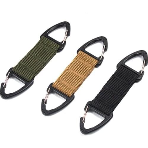 EDC Nylon Webbing Backpack Suspender Double Point Triangle Clips Outdoor Tactical Multifunctional Climbing Clips Two Way Swift