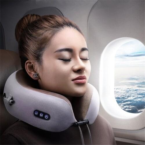 Rechargable Electric Neck Shiatsu Massager U Shaped Pillow Portable Kneading Shoulder Cervical Massager Outdoor Home Car Massage