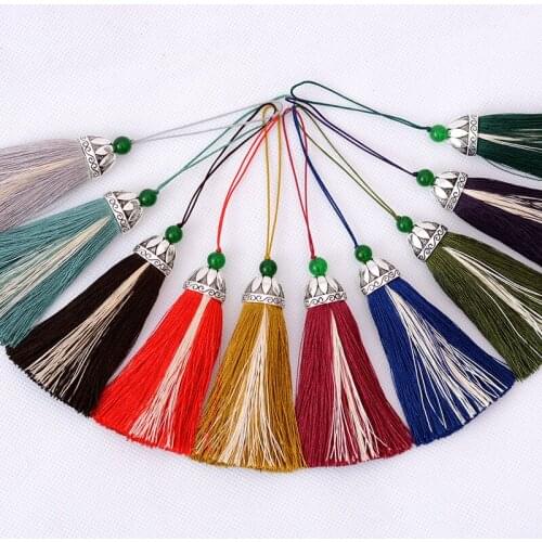 Polyester Tassels Silk Beads Charm Pendant Satin Tassels for DIY Jewelry Making Findings Materials