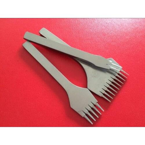 White Steel French Style Punching for Leather Craft Stiching Sewing 2+5+10 Prong