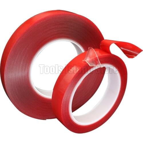1mm~10mm*50M Strong pet Adhesive PET Red Film Clear Double Sided Tape No Trace for Phone LCD Screen