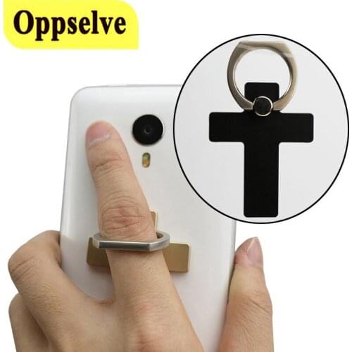Oppselve Luxury 360 Degree Cross Metal Finger Ring Holder Smartphone Mobile Phone Finger Stand Holder For iPhone XS X 8 Samsung