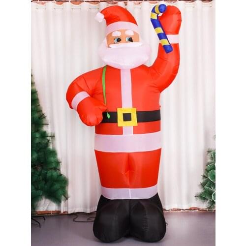 Christmas Inflatable Toys 2.4m Large Santa Claus with A Gift Inflatable Christmas Indoor Outdoor Decorations Party Props