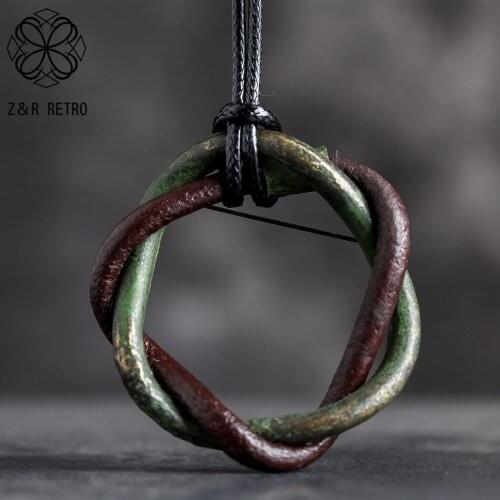 Twisted Simple Vintage Geometric Handmade Long Chain Suspension Necklace Jewelry For Womens Christmas Rope Pendants Wholesale