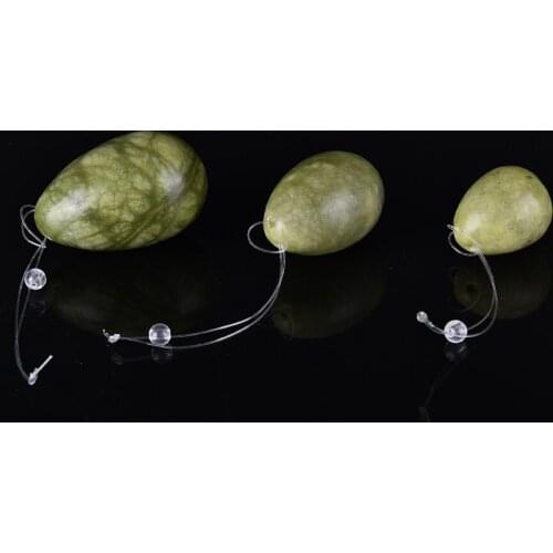 3PCS/SET Natural Green Jade Eggs Women Pelvic Floor Muscle Kegel Exercise Vaginal Tightening Exercise Yoni Egg Ben Wa Ball