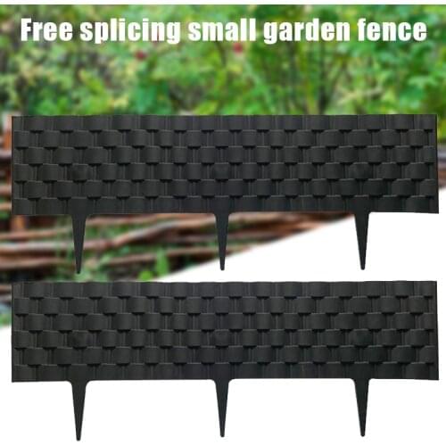 2pcs 21X60cm Black Plastic Fence Courtyard Indoor Garden Fence for Kindergarten Flower Garden Decor B1
