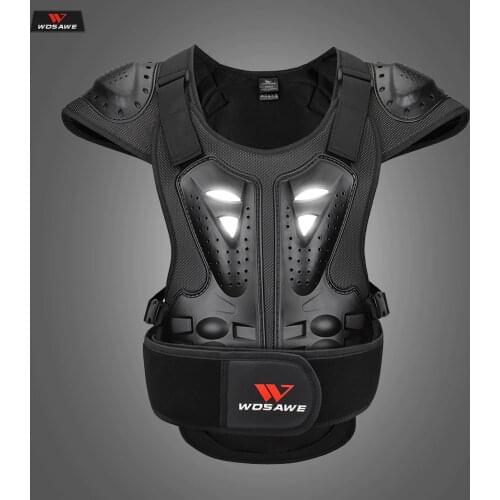 WOSAWE Back Protector Motorcycle Armor for Adult Short Sleeve Spine Chest Protection Motocross Racing Skateboard Body Top Armor