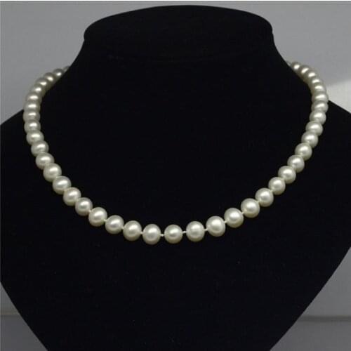 Pink Color Natural Freshwater Pearl Necklace AA 8-9MM Nice Near Round Pearl Jewellery,100% Genuine Pearl Necklace