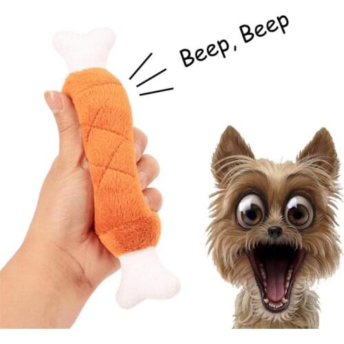Pet Supply Soft Fleece Chicken Leg Interactive Squeak Sound Dog Toys For Outdoor Training Plush Bone Chicken Legs