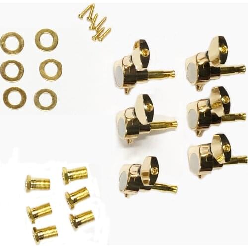 1set 6pcs in line electric guitar tuner in Gold Sliver color for 10mm holes guitar machine heads with screws and gaskets