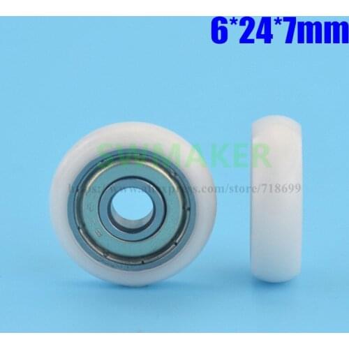 1pcs 6*24*7mm M6*24*7mm spherical cam, bearing pulley, POM polyformaldehyde roller, showcase / drawer pulley