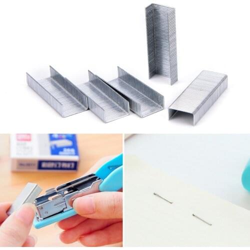 1Pack 10mm Creative Silver Stainless Steel Staples Office Binding Supplies