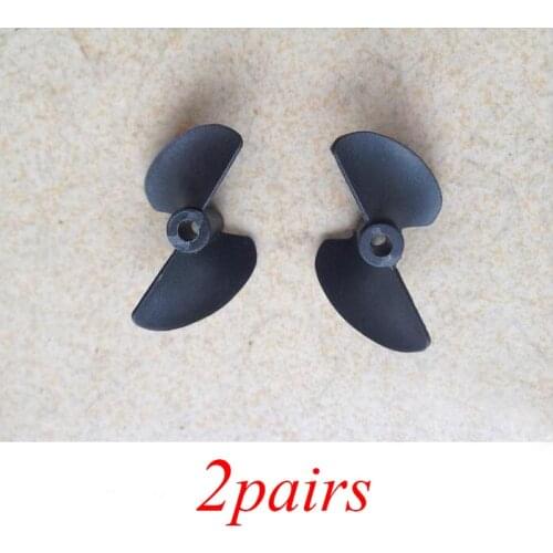 2 Pairs RC Boat Propellers Screws 2-Blades Plastic Left/Right Black Propeller Spare Parts 3.17*30mm 3.17*32mm 4.8*40mm 4.8*42mm