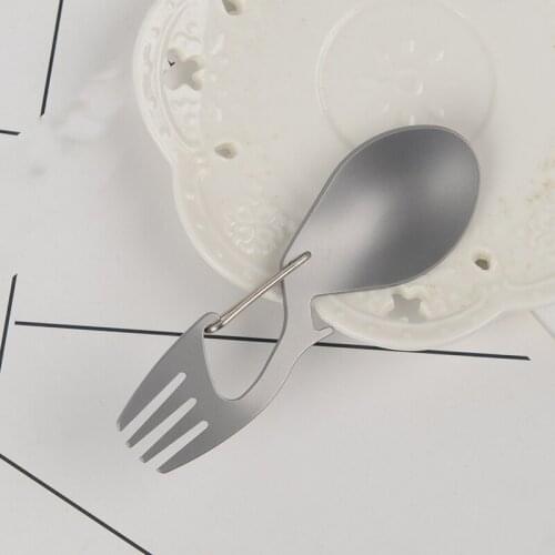 Outdoor Camping Tableware Spoon Practical Portable Travel Essent Multifunctional Titanium Alloy Stainless Steel Round Applicable