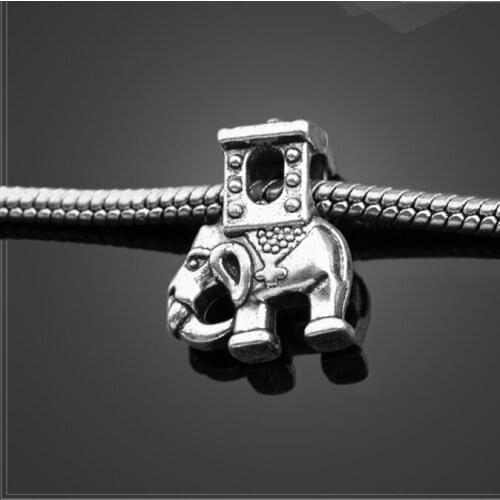 20 PCS/Lot 14mm*18.6mm antique silver plated diy animal bead bracelets elephant beads for jewlery making