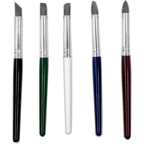 5 sets of colored wood clay to remove fingerprints DIY professional nail tools silicone rubber pens