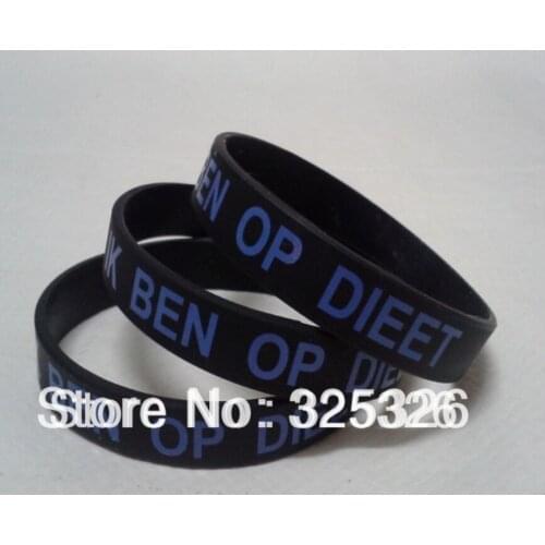 Free Shipping Custom silk screen Molded Silicone Bracelet, Promotional wristbands with your logo and text message on it