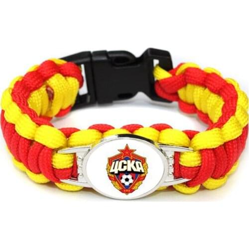 Russian Premier League Clubs Football Team CSKA Moscow DIY Hand Woven Parachute Cord Bracelet Bangles Jewellery