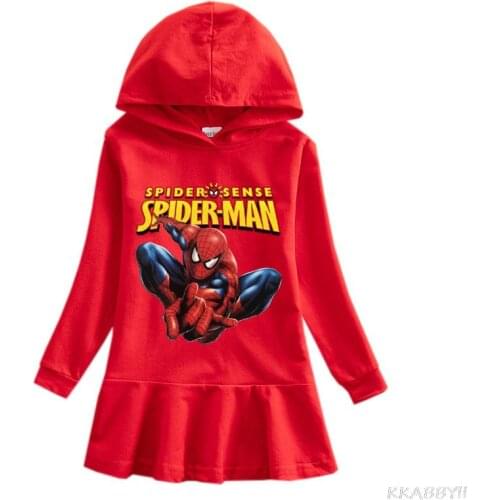 Disney Spider-man childrens dresses girls long-sleeved princess dress party dresses girls costumes clothes dress