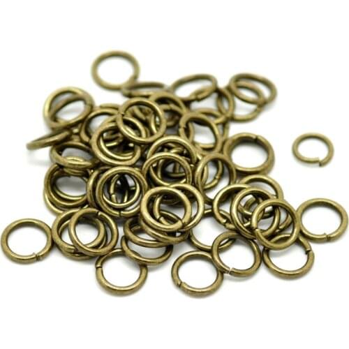Doreen Box Lovely 200PCs Antique Bronze Open Jump Rings 10mm(3/8")x1.5mm (B18954)