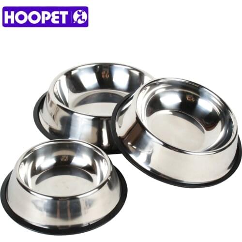HOOPET Pet Dog Daily Products Stainless Steel Feeder Bowls Feeding Food Water Dish