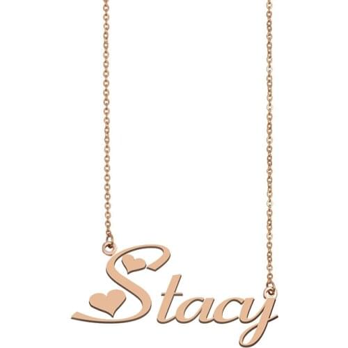 Stacy Name Necklace Custom Personalized 925 Sterling Silver for Women Girls Best Friends Birthday Wedding Christmas Mothers Gift