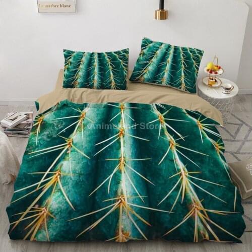 Plant Cactus Bedding Set Fashion Bed Linen Quilt Duvet Cover Sets Home Textile Decor Twin Single Queen King Size Cool Scenery