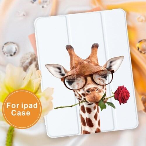 Cute Giraffe Series For Air 4 Silicone Case for iPad Pro 2020 10.5 10.2 inch 8th Generation 7th 12.9 inch Automatic Wake Up
