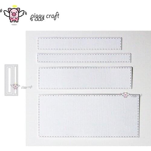 Piggy Craft metal cutting dies cut die mold Dotted rectangle frame Scrapbook paper craft knife mould blade punch stencils dies