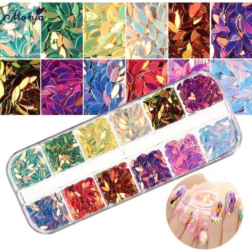 Monja Nail Art Laser Chameleon Horse Eyes Glitter Flakes Sequins Ultrathin Paillette 3D Charm Decorations Manicure Kit