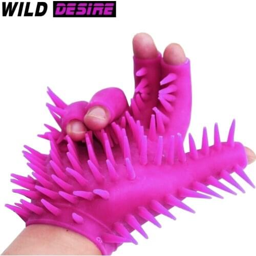 Sex Shop Accessories Spike Sex Gloves For Men Male Masturbation Erotic Finger Sleeve Penis Massage Glove Body Caress Sexoshop