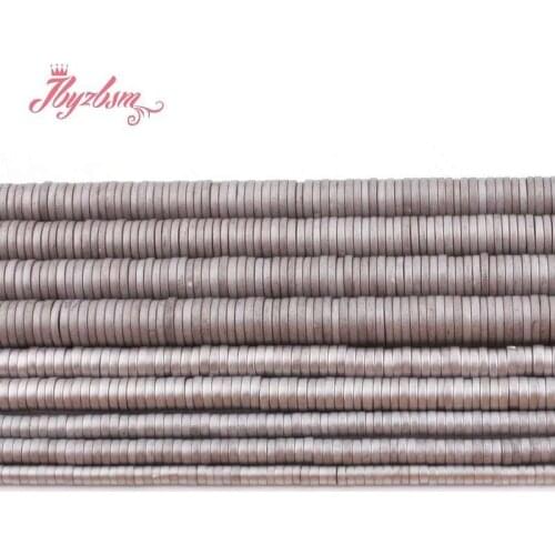 Natural Hematite Gray Forst Rondelle Button Stone Beads For Jewelry Making DIY Necklace Bracelet Loose Spacer 1x2/1x3/1x6mm 15"