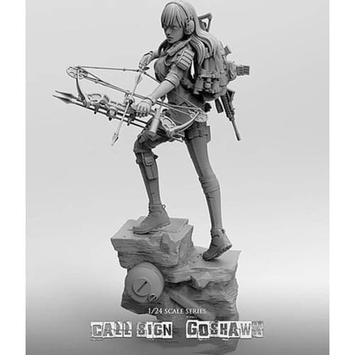 New Unassembled 1/24 75mm Call Sign Goshawk FINDER soldier Resin Kit DIY Toys Unpainted kits