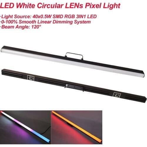 NEW 40Pcs LED White Circular Lens Pixel Tube With 1Pcs Artnet DMX Controller Dj Stage LED Bar Light For Event Church Disco Party