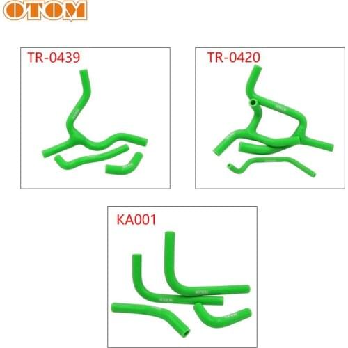 OTOM Silicone Radiator Coolant Hose Kit Green For KAWASAKI KX250F 2007-08 KX250F 2017-19 KX450F 2009-2015 Motorcycle Accessories
