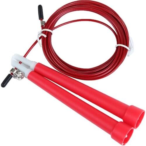 Plastic handle adjustable stainless steel wire skipping rope cheap price gym fitness kids gift jump rope