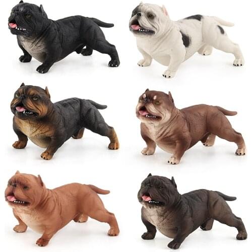 Plastic Realistic Wildlife Animals American Bully Pitbull Dog Action Figure Toys Kids Toddler Nature Toys Home Decoration