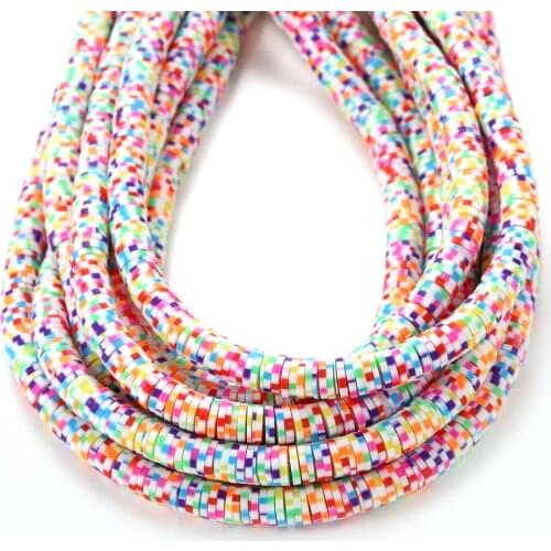 4-8mm Mixed Color Flat Round Polymer Clay Beads Chip Disk Loose Spacer Handmade Bead For DIY Bracelet Jewelry Making Accessories