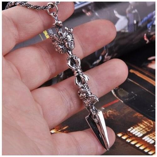 Handmade 925 Silver Tibetan Dorje Pendant vintage thai silver jewelry buddhist dorje amulet pure silver dorje jewelry gift