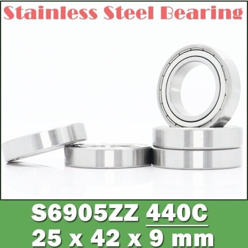 S6905ZZ Bearing 25*42*9 mm ( 5PCS ) ABEC-1 440C S 6905 Z ZZ S6905 Stainless Steel S6905Z Ball Bearings