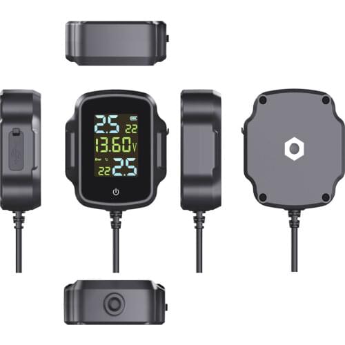 Motorcycle TPMS Motorbike Tire Pressure with QC 3.0 USB Charger for Phone Tablet Monitoring Tyre Temperature Alarm System