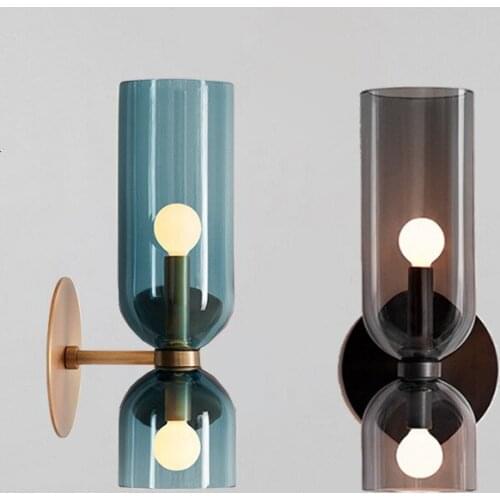 Modern Glass Wall Lamp Gold Led Wall Light Fixtures for Home Decor Bedroom Bathroom Mirror Lights Nordic Indoor Luminaire E14