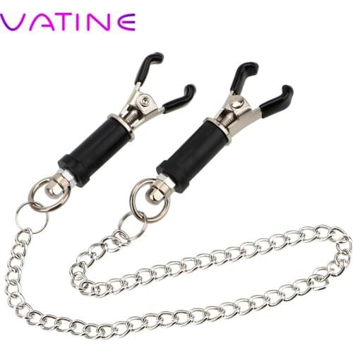 VATINE Metal Nipple Clips Sex Toys for Couple Nipple Stimulator Torture Play Clamps Adjustable Breast Bondage Adult Games