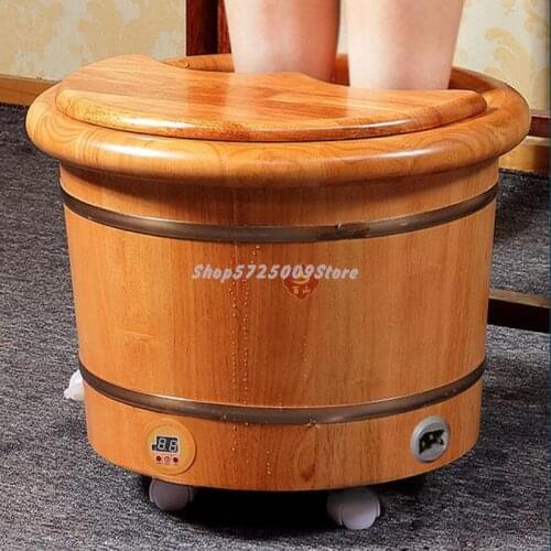 Wooden Bucket Feet Soaking Bucket Heating Constant Temperature To Leg Foot Bath Bucket Household Foot Washing Bucket Fee
